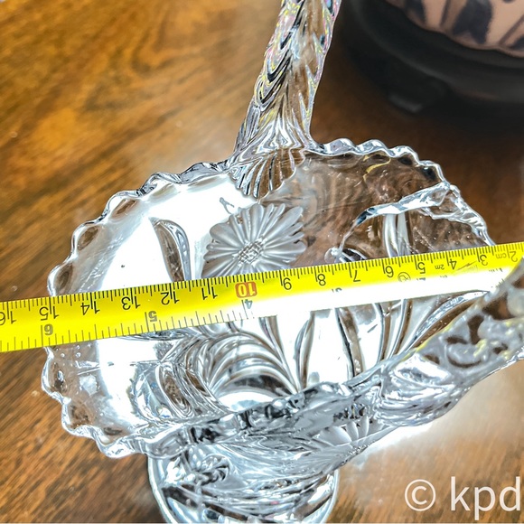 Vintage Duncan & Miller Eteched EAPG 7.5" Handled Flower Basket - Picture 6 of 10